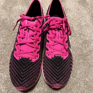 Pink running shoes